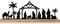 Nativity Sets for Christmas Indoor Decor Black Metal Nativity Scene with Wooden Base People Nativity Set Decorations for Christmas Xmas Home Table Shelf (Classic)
